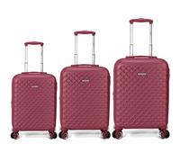 Benzi Bz5823gt Juego De Maletas 3 Piezas Rígidas Extensibles Abs, Cabina 50 Cm Mediana 60 Cm Grande 70 Cm, 4 Ruedas Dobles, Cerradura De Combinación, Granate