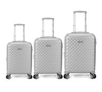 Benzi Bz5823lg Juego De Maletas 3 Piezas Rígidas Extensibles Abs, Cabina 50 Cm Mediana 60 Cm Grande 70 Cm, 4 Ruedas Dobles, Cerradura De Combinación, Plata