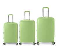 Benzi Bz5827v Juego De Maletas, 3 Piezas Rígidas Extensibles Abs, Cabina 50 Cm Mediana 60 Cm Grande 70 Cm, 4 Ruedas Dobles, Cerradura De Combinación, Verde