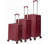 Benzi Bz5845gt Juego De Maletas 3 Piezas Rígidas Extensibles Abs, Cabina 50 Cm Mediana 60 Cm Grande 70 Cm, 4 Ruedas Dobles, Cerradura De Combinación, Granate