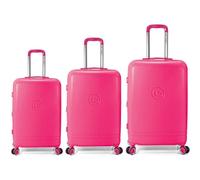BENZI Juego de Maletas BZ5827RS, 3 Piezas Rígidas Extensibles ABS, Cabina 50 cm Mediana 60 cm Grande 70 cm, 4 Ruedas Dobles, Cerradura de Combinación, Rosa