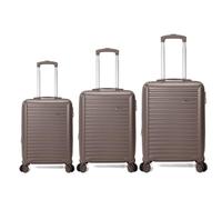 BENZI Juego de Maletas BZ5845ORO 3 Piezas Rígidas Extensibles ABS, Cabina 50 cm Mediana 60 cm Grande 70 cm, 4 Ruedas Dobles, Cerradura de Combinación, Dorado