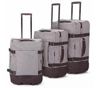 BENZI Juego de Maletas BZ5850G, 3 Piezas Blandas, 2 Ruedas, Cabina 50 cm Mediana 60 cm Grande 70 cm, Asa Telescópica, Gris
