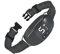 Beoankit Collar Antiladridos para Perros,Collar Automático con 8 Niveles de Sensibilidad Ajustables,0-8 Niveles de Modos de Vibración,Fuerte Vibración y Sonido,Resistencia al Agua y Recargable,Negro