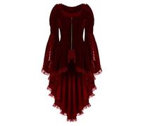 Beokeuioe Abrigos vintage de encaje para esmoquin, abrigo militar para mujer, elegante, steampunk, gótico, chaqueta barroca, punk, retro, victoriana, Halloween, Navidad, manga larga, abrigos, A1