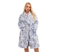 Beokeuioe Bata de lana para mujer, de algodón, de felpa, larga, mullida, suave, acogedora, para sauna, para mujer, albornoz suave y cálido con capucha, talla 5XL, A violeta., XXL