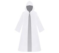 Beokeuioe Disfraz de Monje Sacerdote Con Capucha Medieval Para Hombre, Renacimiento, Túnica, Capa de Halloween, Cosplay Unisex, B Blanco, M