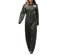 Beokeuioe Disfraz de piloto de combate para hombre, aviador, mono de aviador, ejército, ejército, Halloween, cosplay, fiesta, escenario, carnaval, disfraz, aviador, traje de piloto, traje completo,