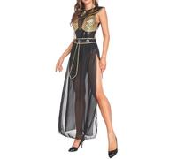 Beokeuioe Disfraz para mujer, carnaval, Halloween, egipcia, disfraz de mujer egipcia, Cleopatra Cleopatra, ropa de reina Cleopatra, disfraz sexy para mujer, disfraz de faraonina, negro