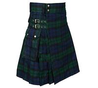 Beokeuioe Falda escocesa para hombre, estilo vintage, gótico, punk, falda escocesa, para carnaval, S2 verde, XXL