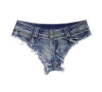 Beokeuioe Hot Pants Clubwear Sexy Cintura Baja Mini Pantalones Cortos Mujer Sexy Cintura Baja Elástica Mini Pantalones Vaqueros Vaqueros Sexy Fiesta Noche Club Disco Hotpants Denim Pantalones Cortos,
