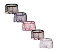Beokeuioe Ropa interior deportiva para hombre, 5 unidades, calzoncillos tipo bóxer para hombre, calzoncillos personalizados, ropa interior sexy para hombre, malla con bolsillo,