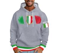 Beokeuioe Sudadera con capucha para hombre, cálida, sudadera con capucha y | Sudadera con estampado de bandera italiana y bolsillo manga larga cordón suéter ocio callejero tops