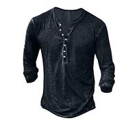 Beokeuioe Sudadera de manga larga con cuello en V para hombre, camiseta de manga larga, camiseta deportiva de manga larga Assassin's Creed, A2 Marine., L