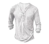 Beokeuioe Sudadera de manga larga con cuello en V para hombre, camiseta de manga larga, camiseta deportiva de manga larga Assassin's Creed, A2 blanco., L
