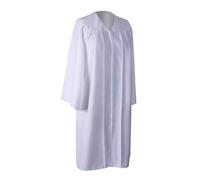 Beokeuioe Túnica de graduación de tóbe, unisex, graduación Talar, coro, clero, sacerdote, bata de bautismo, disfraz para hombre y mujer, unisex, adulto, graduación Talar, Blanco, L