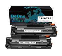 BeOne 2X Sustitución con CRG-725 CRG 725 Cartucho de Tóner Compatible para Impresora Canon I-Sensys LBP-6000 LBP-6000B LBP-6018 LBP-6020 LBP-6020B LBP-6030 MF-3010 (2 Negro)