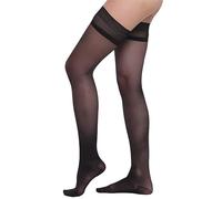 BeOnTop Medias de Compresión Mujer 40 Den Autoadhesivas - 15-16 mmHg Graduadas, Contra Varices, Pantys de Apoyo para Piernas Cansadas, Black XL - Made in Italy