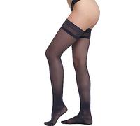 BeOnTop Medias de Compresión Mujer 40 Den Autoadhesivas - 15-16 mmHg Graduadas, Contra Varices, Pantys de Apoyo para Piernas Cansadas, BluMarine M - Made in Italy