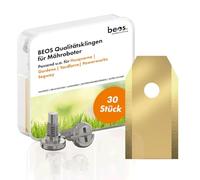 BEOS Cuchillas de Recambio 30 Premium Titan + Tornillos Cuchillas de Recambio para Las Marcas Premium Husqvarna, Gardena, Segway, Yard Force, Powerworks Cuchillas para un Placer de Corte Duradero