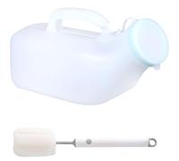 BEOTAY Urinario Portatil Hombre con Cepillo De Limpieza,Colector Urinario para Automóvil, Viajes, Personas Mayores E Incontinencia,1200Ml Orinal Adulto,Reutilizable,Fácil De Limpiar