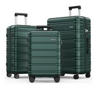 BEOW Juego de Equipaje de 3 Piezas rígidas expandibles con Ruedas giratorias, Equipaje Ligero con Bloqueo TSA, Verde Militar, 20in24in28in, Juego de Equipaje