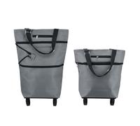 Beowanzk Carro de la compra plegable, carrito de la compra con ruedas, carrito de la compra, carrito de la compra plegable para supermercado, compras de comestibles (gris)