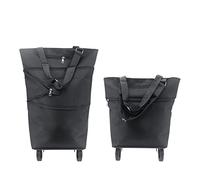Beowanzk Carro de la Compra Plegable Con Ruedas Para Supermercado y Compras de Comestibles (Negro)