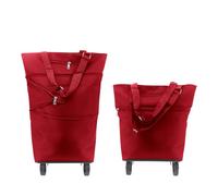 Beowanzk Carro de la Compra Plegable Con Ruedas Para Supermercado y Compras de Comestibles (Rojo)