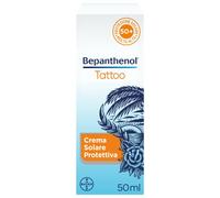 Bepanthenol Tattoo Crema Protezione Solare Molto Alta SPF50+ per Tatuaggio, 50ml