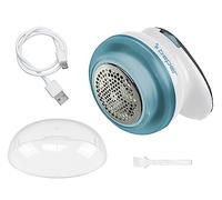 BEPER 50.245 Quitapelusas recargable por USB con cuchillas de acero, Elimina pelusas y nudos, Blanco/Azul