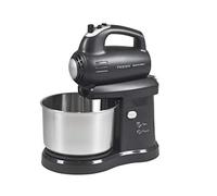 BEPER 90. Batidora con Bol Giratorio de Acero, 2.8 litros,300W, Acero Inoxidable/ABS,2 Pareja de Látigos, También Puede Utilizar sin Cuenco,5 Velocidad, Tecla Pulse, Negro