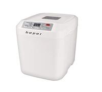 Beper BC.130 Panificadora automática, Máquina para hacer Pan, Gluten Free, 550 W, Recipiente antiadherente,12 Programas, Pantalla LCD,temporizador programable 13 horas, Blanco