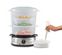 BEPER BC.250 Vaporera de 9 litros con Temporizador - Vaporera Cocinar Vapor Arroz, Pescado, Raviolis, Verduras y Carne - Sin BPA