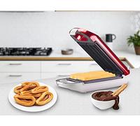 BEPER BT.600Y. Plancha Antiadherente para Churros, 800W de Potencia, Mango Aislante del Calor, Luz de Funcionamiento y Pies Antideslizantes - Ideal para Desayunos y Fiestas - Roja
