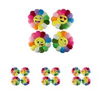 BEPER Cojín de Peluche con Flor de 30 cm, 4 fantasías emocionales, Suave de poliéster, Lavable en Agua, cojín para niños, Dormitorio y Viaje, 0 Meses + [ 1 Unidad aleatoria ] (Paquete de 4)