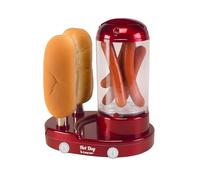 BEPER P101CUD502 Máquina para hacer perritos calientes y cocer huevos 3 en 1, vaporera para salchichas y huevos, calentador de panecillos con 2 varillas de acero inoxidable, 440 W, interruptor doble