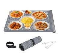 BEPER P101TEM100 Calentador de Alimentos eléctrico Enrollable de Silicona, 3 ajustes de Temperatura, Temporizador de 4 Horas, Alfombrilla calentadora de Platos Que Ahorra Espacio