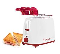 BEPER P101TOS100 Tostador con Pinzas de Acero Inoxidable, 7 Niveles de Dorado, Bandeja para Migas, 2 Ranuras Anchas