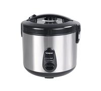 BEPER P101VAP002 Olla arrocera eléctrica con función de conservación del calor, capacidad de 625 g, revestimiento antiadherente, tapa con junta de silicona y bandeja para cocinar al vapor.