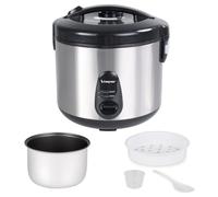 BEPER P101VAP020 Olla arrocera Vaporé Max de 1800 g, antiadherente, función de mantenimiento del calor, cocción al vapor, acero inoxidable, accesorios incluidos, sin BPA