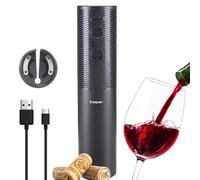 BEPER P102ACP103 Sacacorchos Eléctrico Recargable por USB, Abrebotellas de Vino, con Cortador de Láminas, para Corchos y Corchos Sintéticos