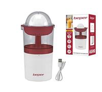 BEPER P102EST100 Exprimidor eléctrico de cítricos, exprimidor de cítricos recargable, 250 ML, 20W, cable USB, rojo/blanco