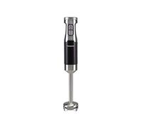 BEPER P102FRU100 Batidora de inmersión, Acero/ABS,600 W, Batidor extraíble,4 Cuchillas de acero con campana para salpicaduras, Velocidad seleccionable, Función de impulsos, Función turbo, Negro/Gris