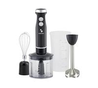 BEPER P102FRU151 Batidora de inmersión 4 en 1, batidora multifunción con picadora de 500 ml, varillas, vaso de 700 ml, 4 cuchillas de acero inoxidable, licuadora turbo y de pulso