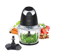 BEPER P102ROB003 Picadora Eléctrica Chop & Whip con Recipiente de Vidrio de 500 ml, Cuchillas de Acero Inoxidable, 2 Velocidades, Accesorio para Emulsionar y Montar Nata, Compacta, Segura y Fácil de L