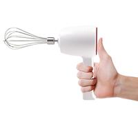 BEPER P102SBA007 Batidora recargable sin hilo,20W,2 Látigo de Acero Inoxidable, 5 Velocidad, Solo tecla Operación, Cable USB incluido, Rojo/Blanco