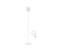 beper P201UTP404 Lámpara de pie XL con altura regulable, Lámpara de escritorio 2,5W, cable USB recargable tipo-C, 3 tonos de luz, Blanco