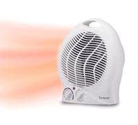 BEPER P203TER202 calefactor baño, Ventilador calefactor, 2000W, 2 Potencias seleccionables, Ventilador calefactor compacto con Termostato ajustable, Modo ecológico y apagado automático, Blanco