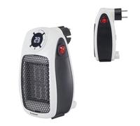 BEPER P203TER350 Mini calefactor cerámico, mini calefactor eléctrico compacto de 500 W/1000 W, pantalla LED, temporizador de 24 horas, termostato, enchufe giratorio de 90°, apagado automático seguro